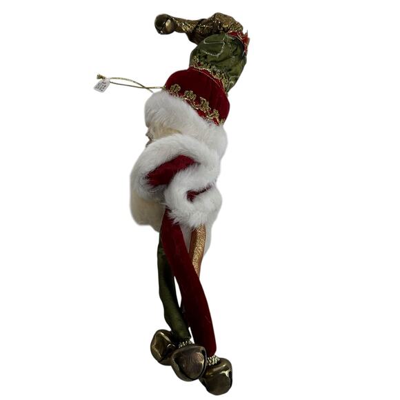 Vintage Santa Claus Hanging Ornament with Jingle Bell Legs Christmas Decor - Picture 5 of 10
